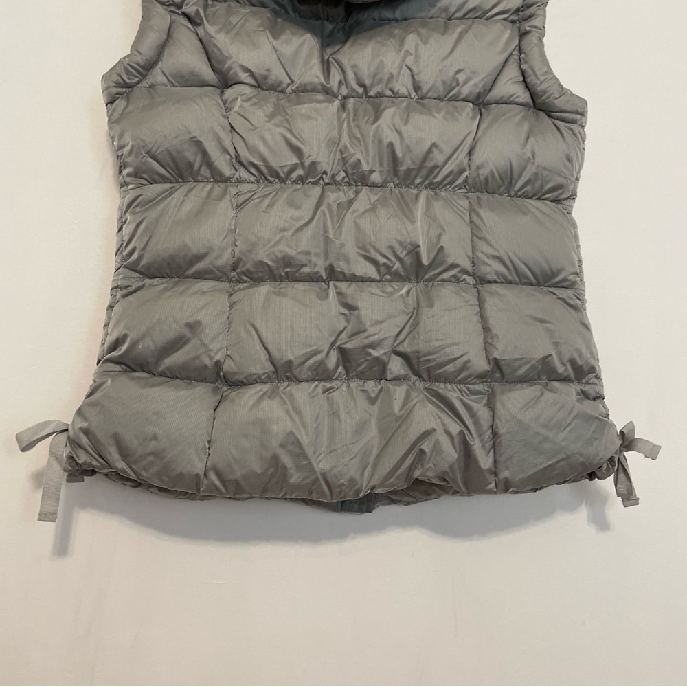 EDDIE BAUER 550 Fill Power GOOSE DOWN Puffer Vest Gray Grey Hooded Winter Small - Picture 16 of 16